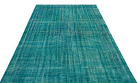 Tappeto blu in lana tessuto a mano, 6 metri quadrati, con dettagli astratti, 187x298 cm 23368