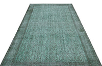 Tappeto vintage in lana turchese e grigio con motivo anticata, 173x288 cm