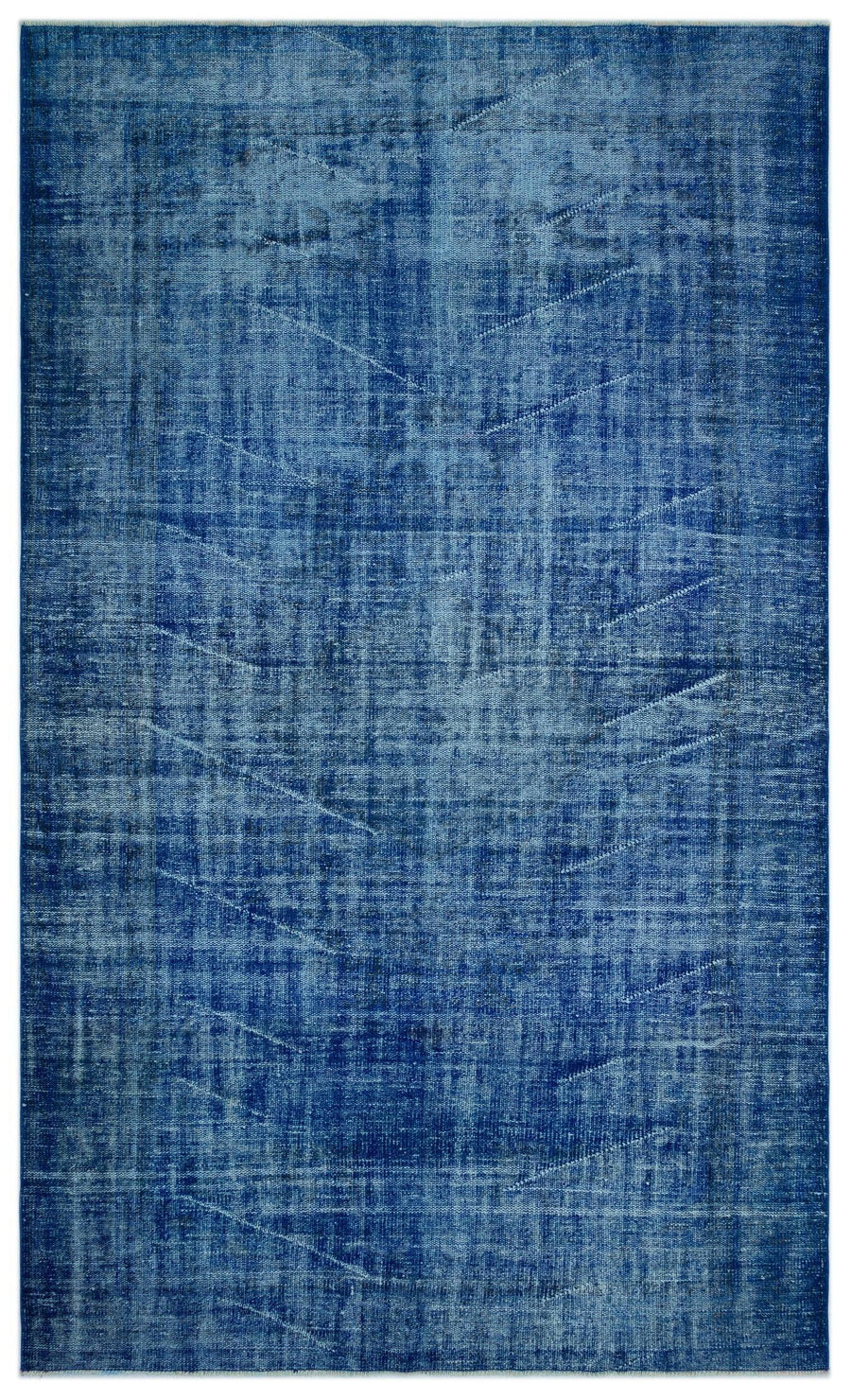 Blue and Grey Abstract Hand-Knotted Wool Rug 174x297 cm (5'9" x 9'9") – in the hallway