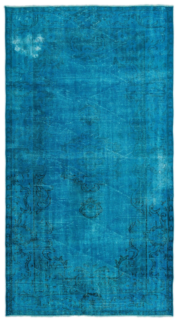 Beyaz Mavi Anadolu Bohem Eskitme Yün Halı 145x265 - Özel Seri