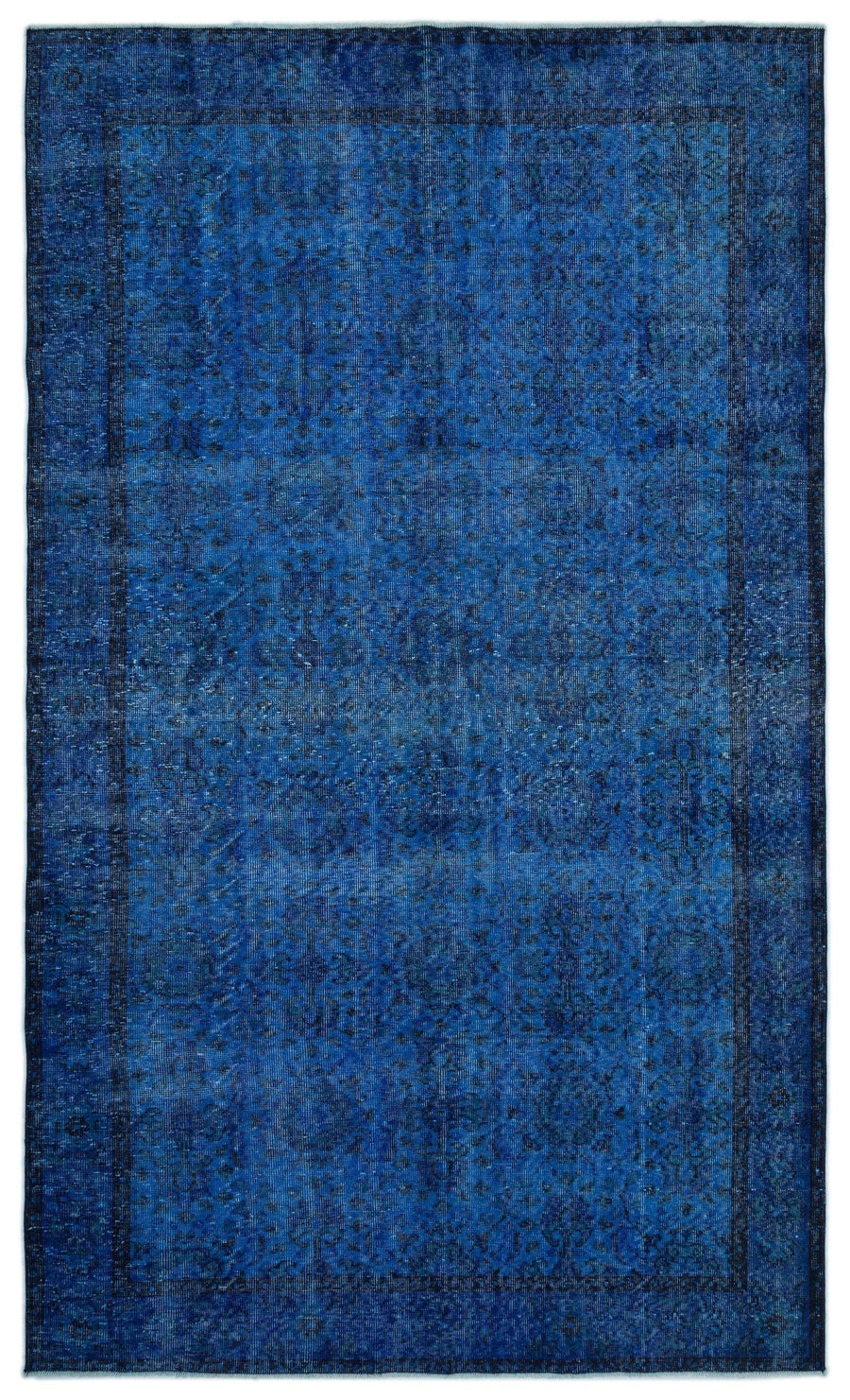 Blue Abstract Hand-Knotted Wool Rug 177x301 cm (5'10" x 9'11") – in the hallway