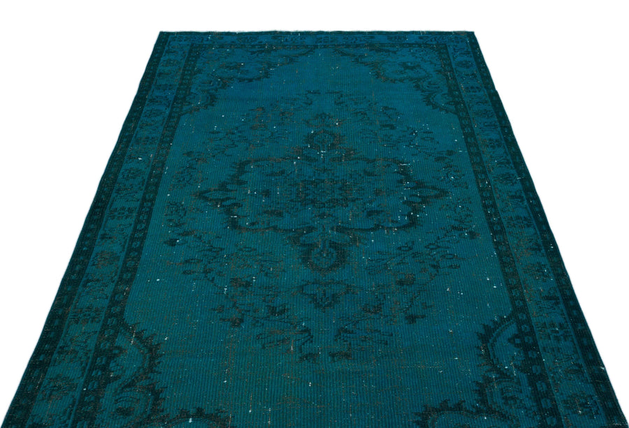 Beyaz Lacivert Bohem Eskitme Yün Halı 150x272