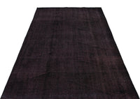 Solid Red Overdyed Vintage Rug, Hand-Knotted Wool 142x241 cm (4'8" x 7'11")