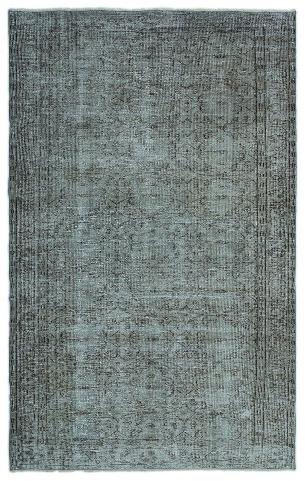 Yeşil Eskitme Madalyonlu Yün Halı 147x235