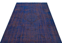 Handgeknüpfter Wollteppich abstrakt in Marineblau & Braun 146x248 cm