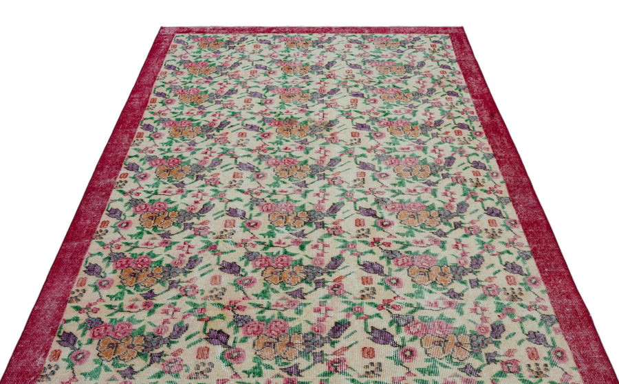 Krem Isparta Bohem Geometrik Yün Halı 165x267 - Özel Seri