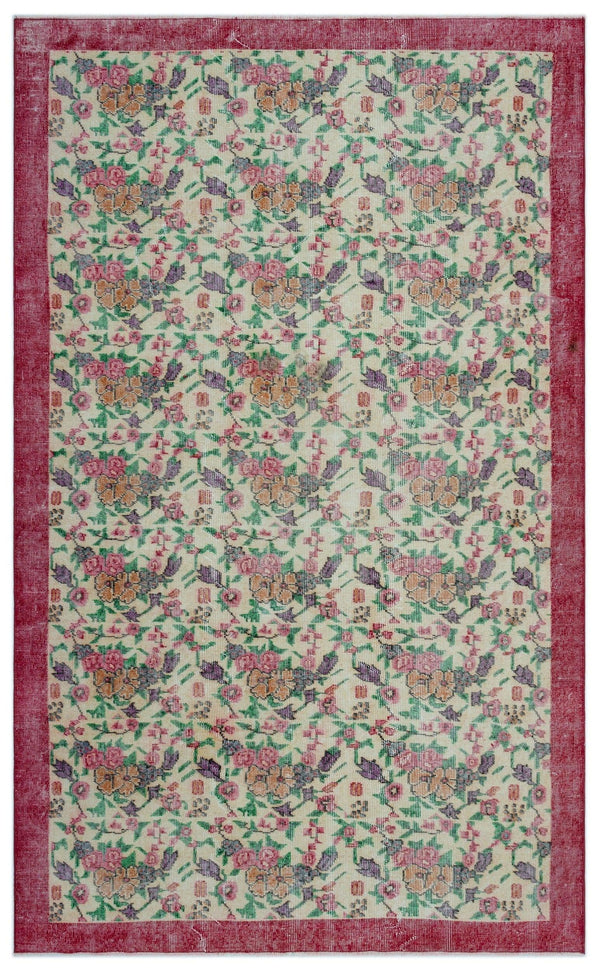 Krem Isparta Bohem Geometrik Yün Halı 165x267 - Özel Seri