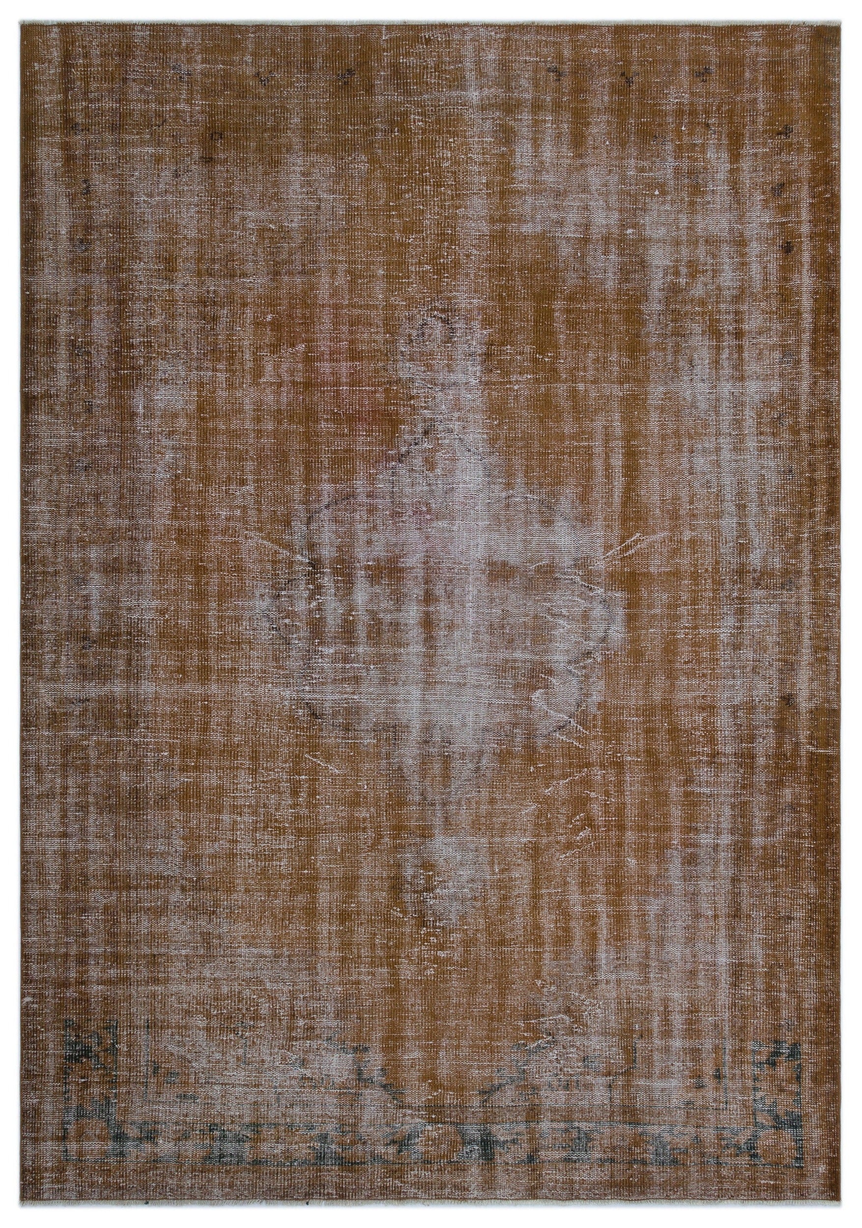 Atina Kahverengi Eskitme Yün El Dokuma Halısı 193 x 271 Apex Unique