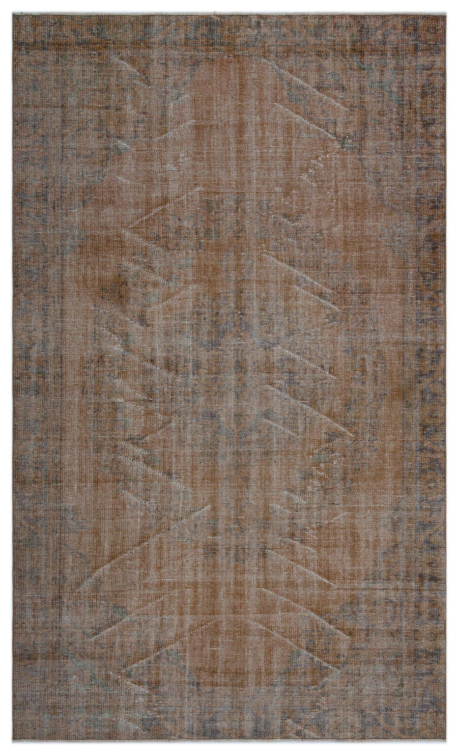 Abstract Grey and Brown Hand-Knotted Wool Rug 169x283 cm (5'7" x 9'3") – in the hallway
