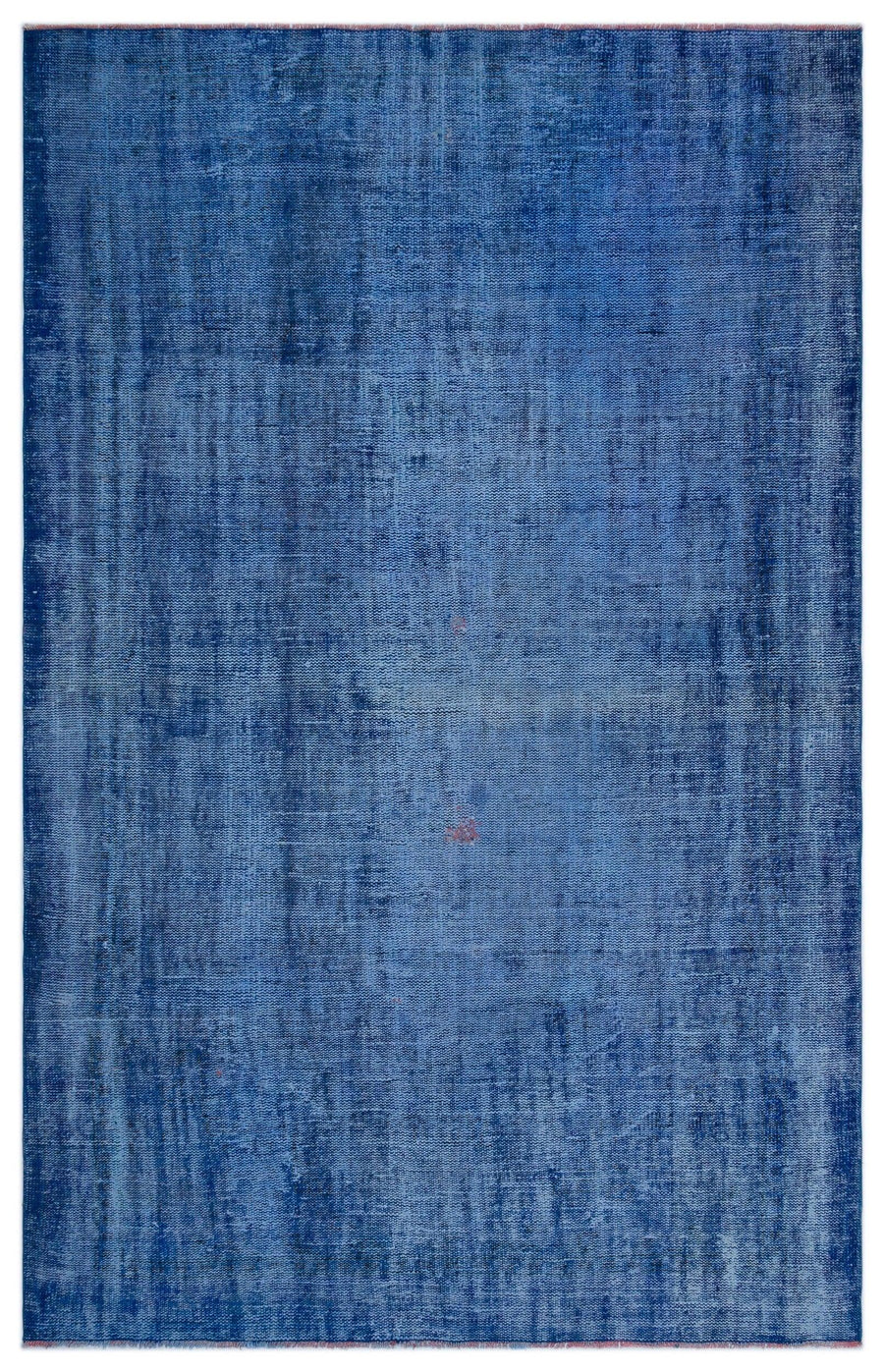 Blue Hand-Knotted Wool & Cotton Rug with Melange Texture 172x260 cm – in the hallway