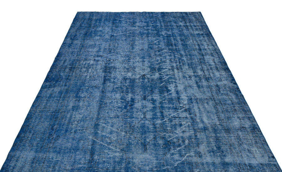 Mavi Anadolu Eskitme Geometrik Yün Halı 185x301 - Özel Seri