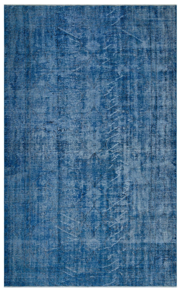 Mavi Anadolu Eskitme Geometrik Yün Halı 185x301 - Özel Seri