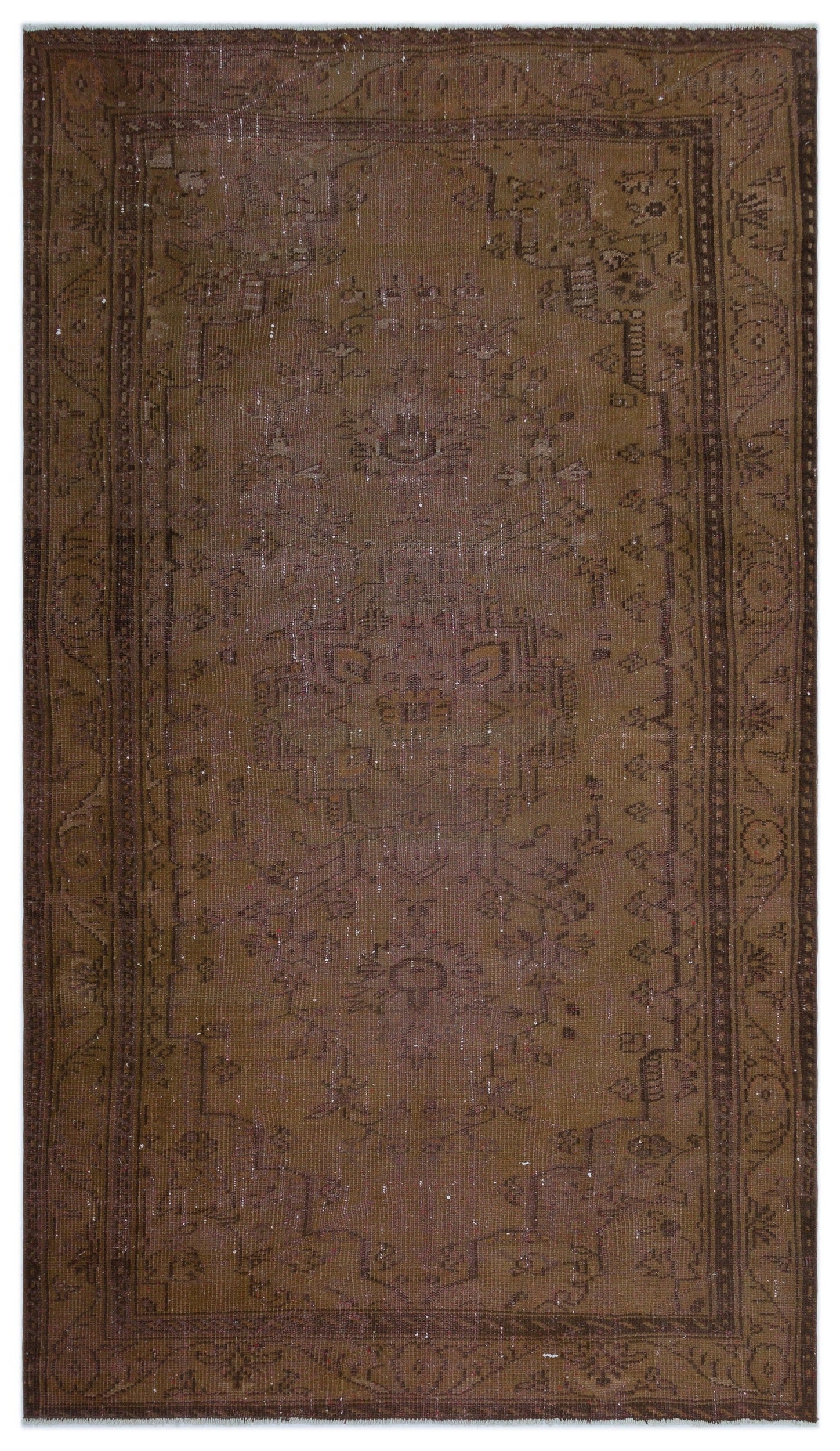 Atina Kahverengi Eskitme Yün El Dokuma Halısı 150 x 260 Apex Unique