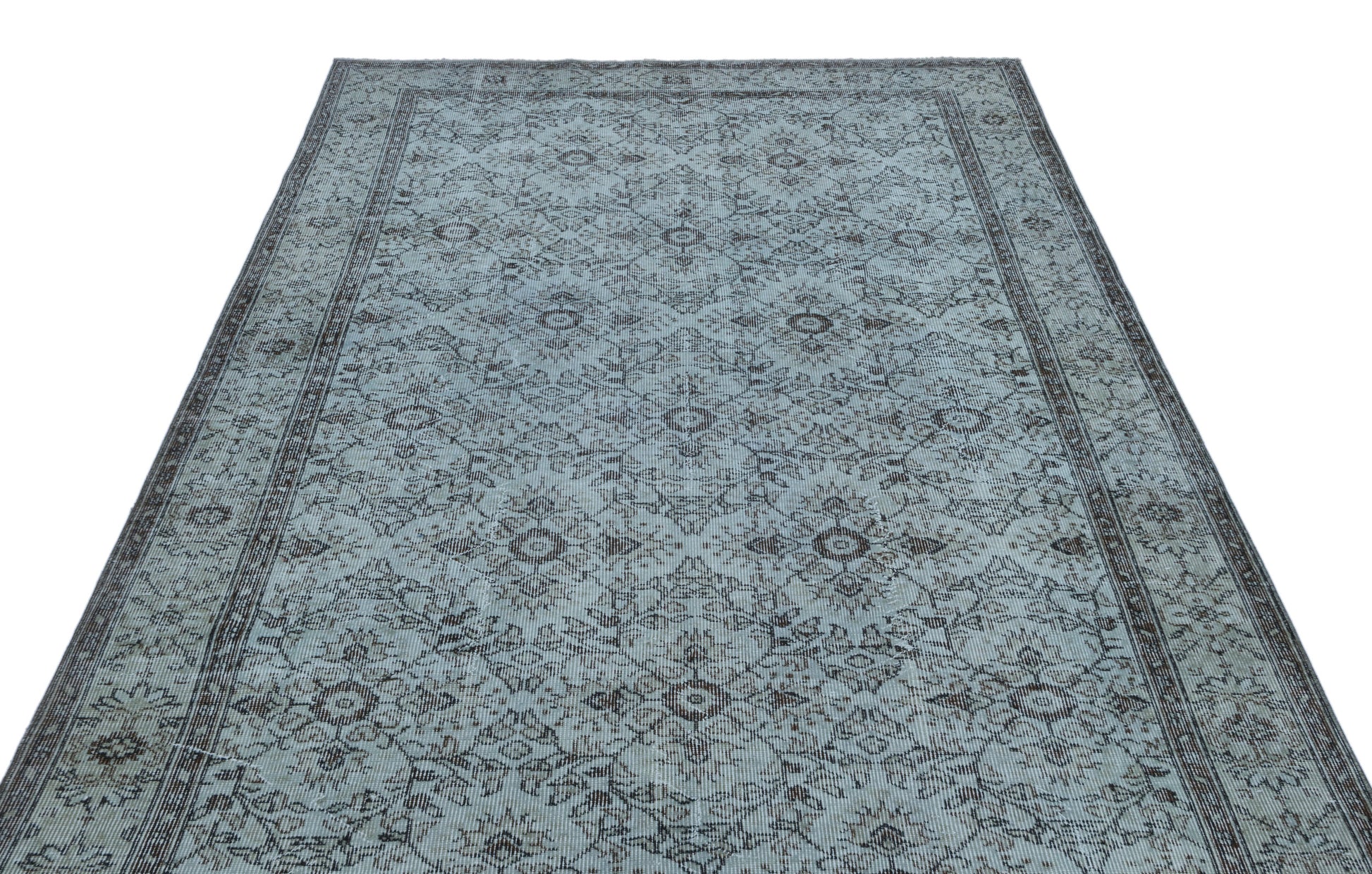 Atina Mavi Eskitme Yün El Dokuma Halısı 177 x 291 Apex Unique