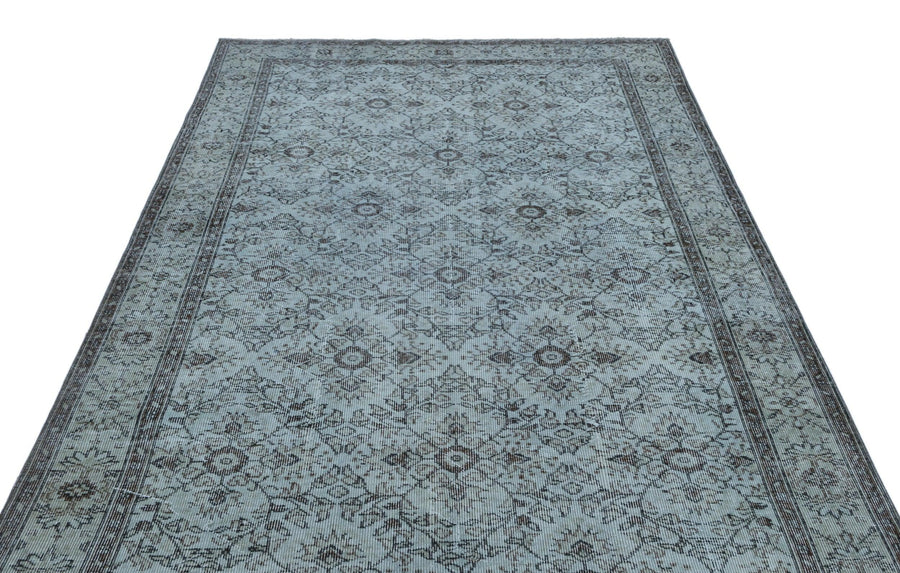 Mavi Anadolu Eskitme Geometrik Yün Halı 177x291 - Özel Seri