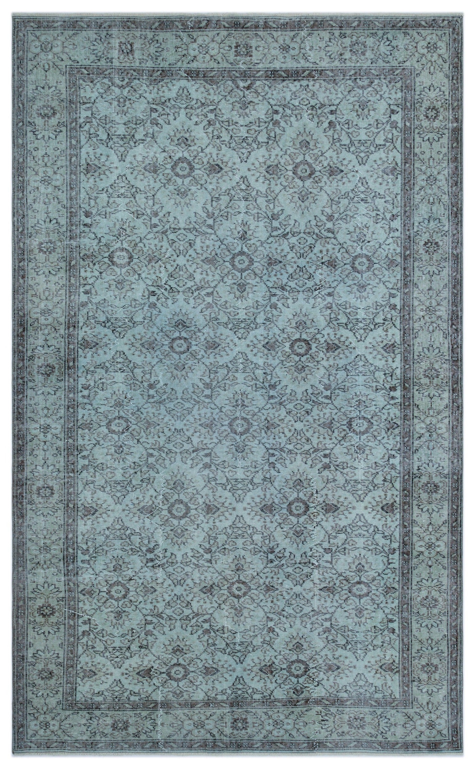 Atina Mavi Eskitme Yün El Dokuma Halısı 177 x 291 Apex Unique