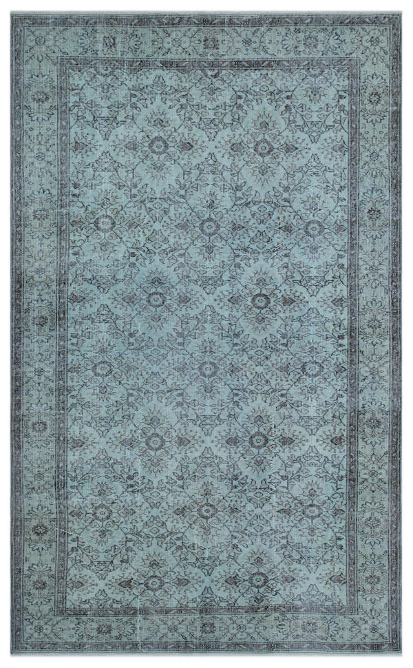 Mavi Anadolu Eskitme Geometrik Yün Halı 177x291 - Özel Seri