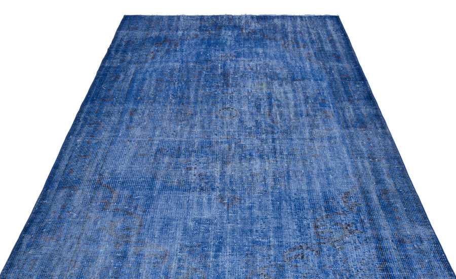 Mavi Anadolu Eskitme Geometrik Yün Halı 163x263 - Özel Seri