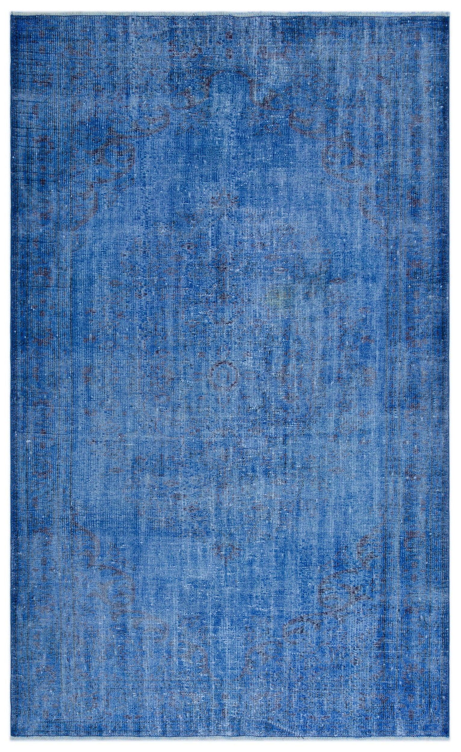 Blue & Grey Abstract Hand-Knotted Wool Rug 163x263 cm (5'4" x 8'8") – in the hallway