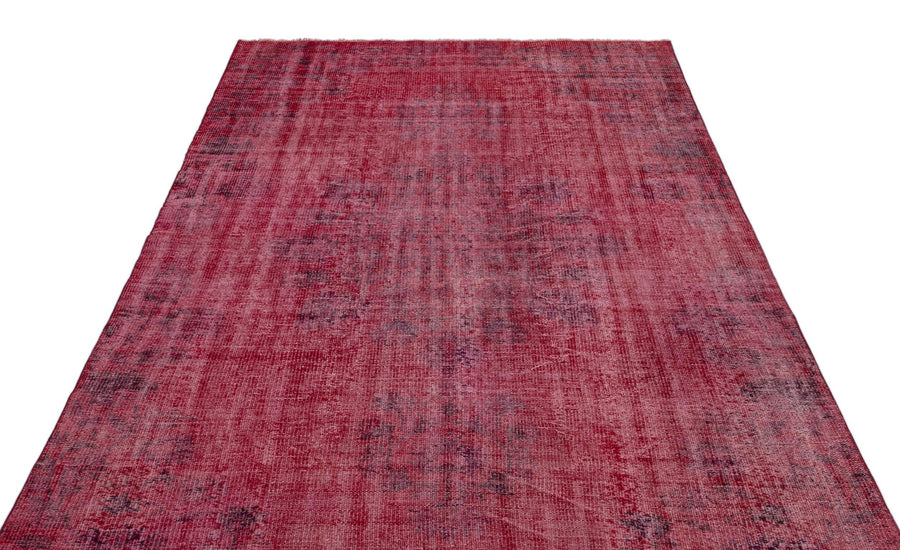 Kırmızı Anadolu Eskitme Modern Yün Halı 173x274 - Özel Seri