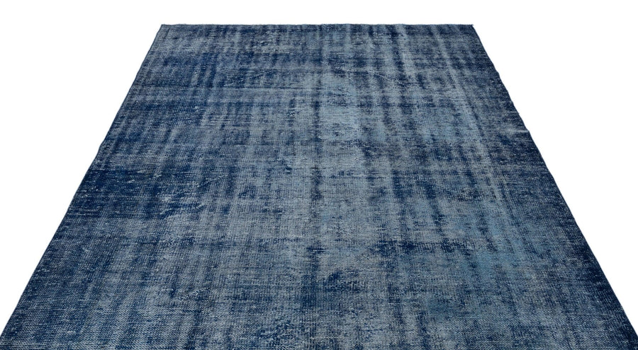 Mavi Anadolu Eskitme Geometrik Yün Halı 188x270 - Özel Seri