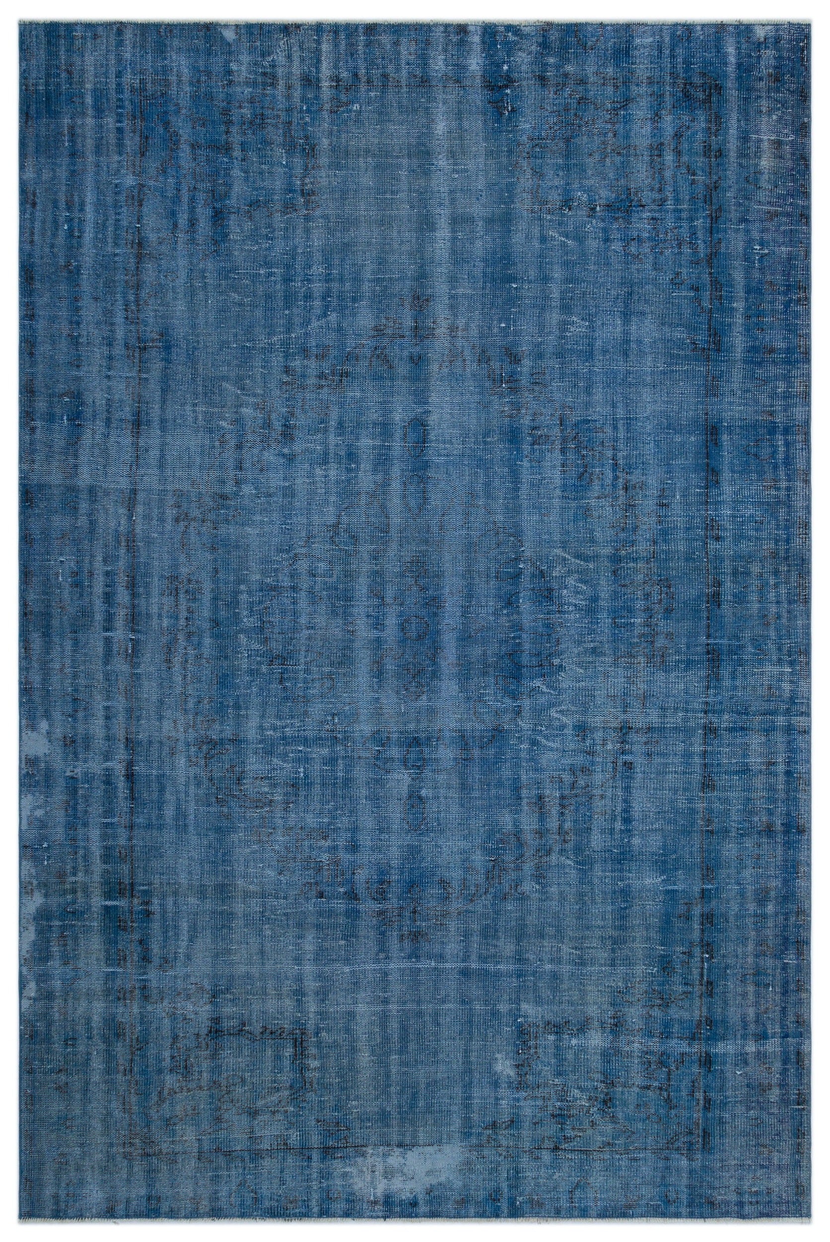 Atina Mavi Eskitme Yün El Dokuma Halısı 190 x 287 Apex Unique