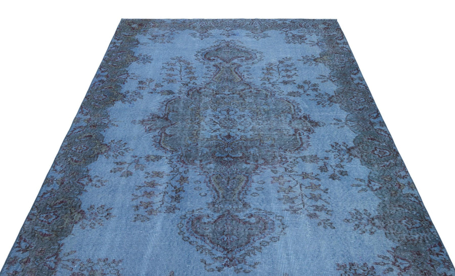 Mavi Anadolu Eskitme Geometrik Yün Halı 168x275 - Özel Seri