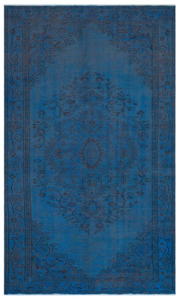 Mavi Anadolu Eskitme Madalyonlu Yün Halı 150x250 - Özel Seri