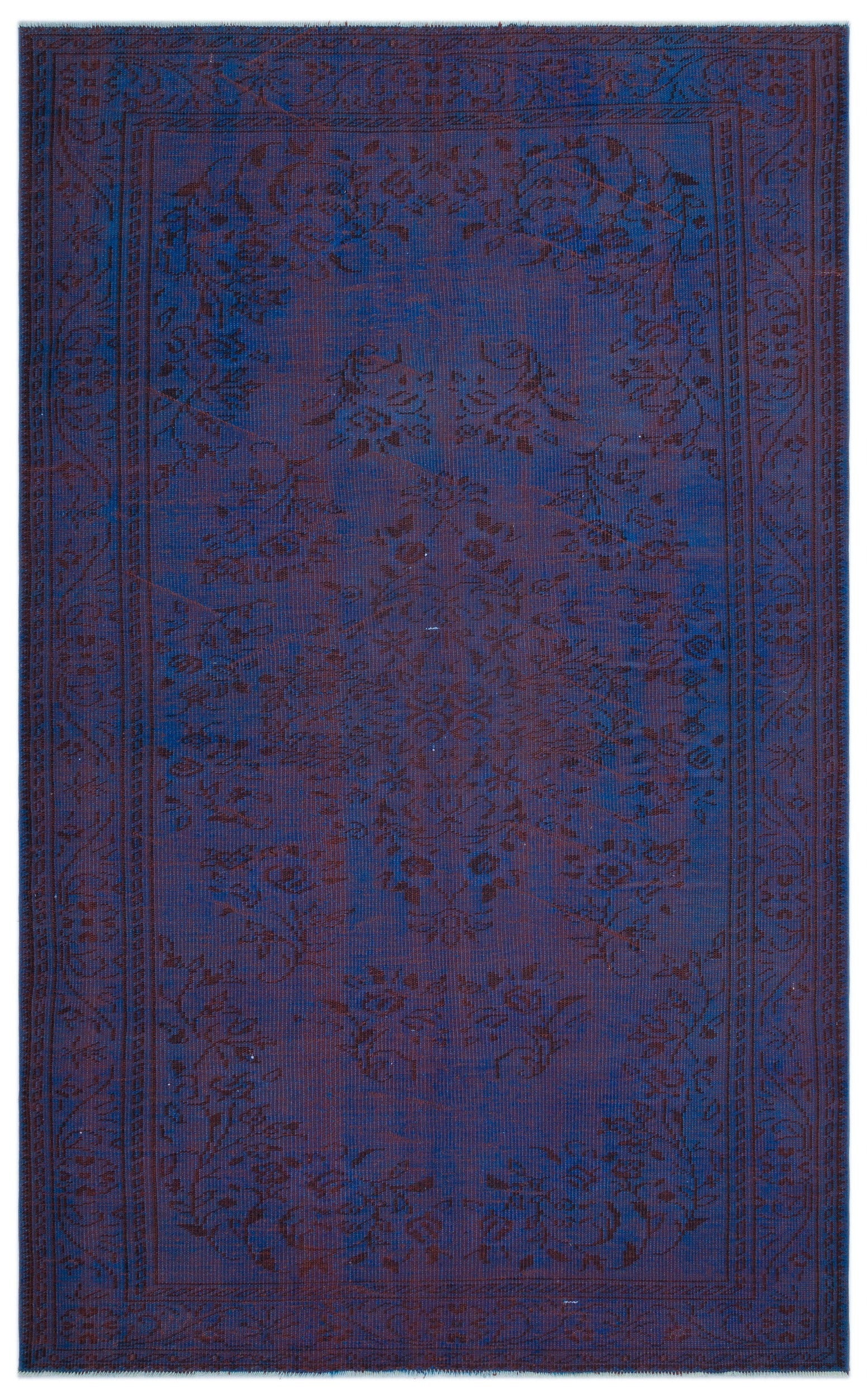 Atina Mavi Eskitme Yün El Dokuma Halısı 179 x 294 Apex Unique