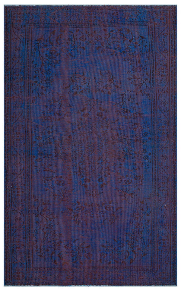 Mavi Anadolu Eskitme Çiçekli Yün Halı 179x294 - Özel Seri