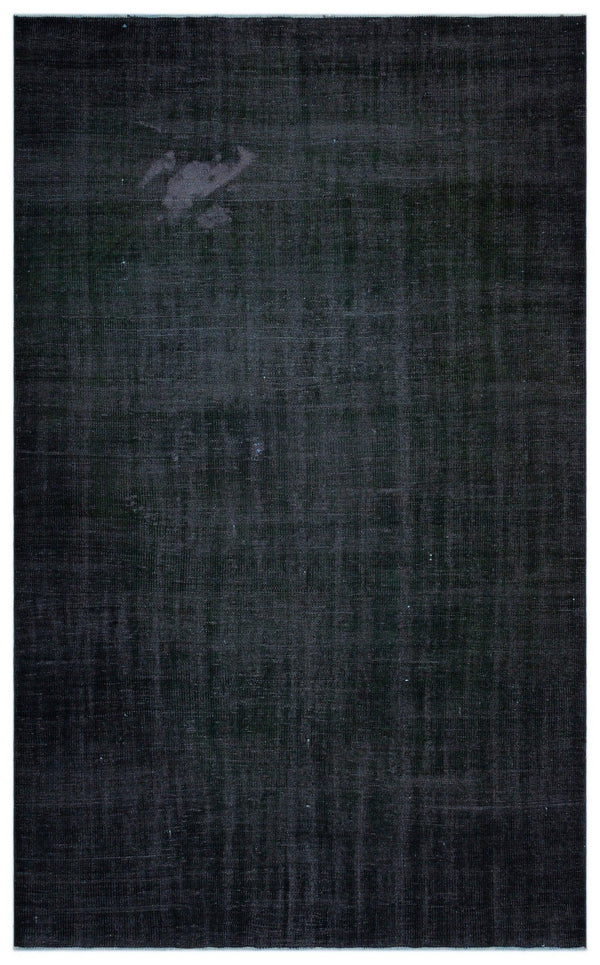 Siyah Eskitme Geometrik Yün Halı 191x300