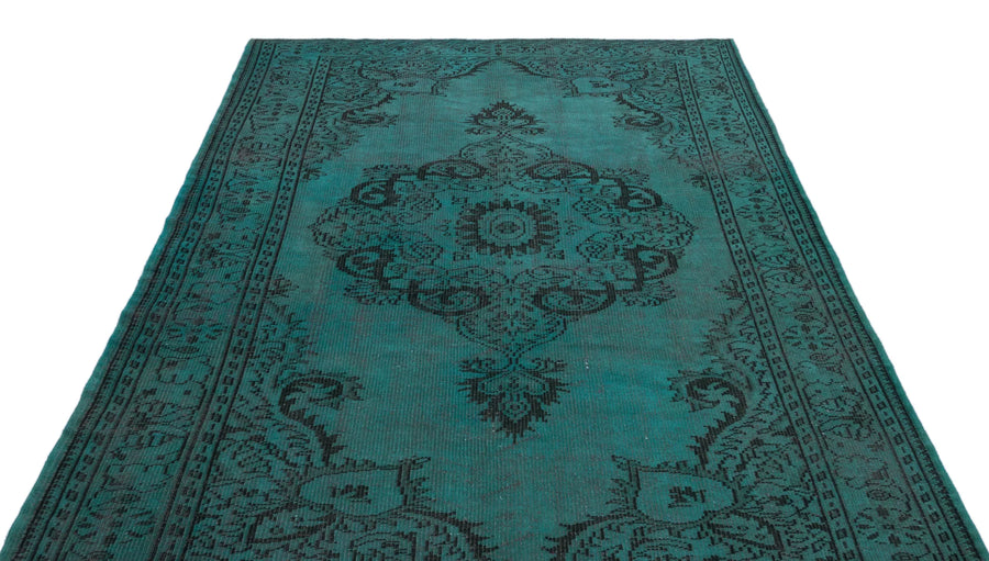 Siyah Yeşil Bohem Madalyonlu Yün Halı 177x261