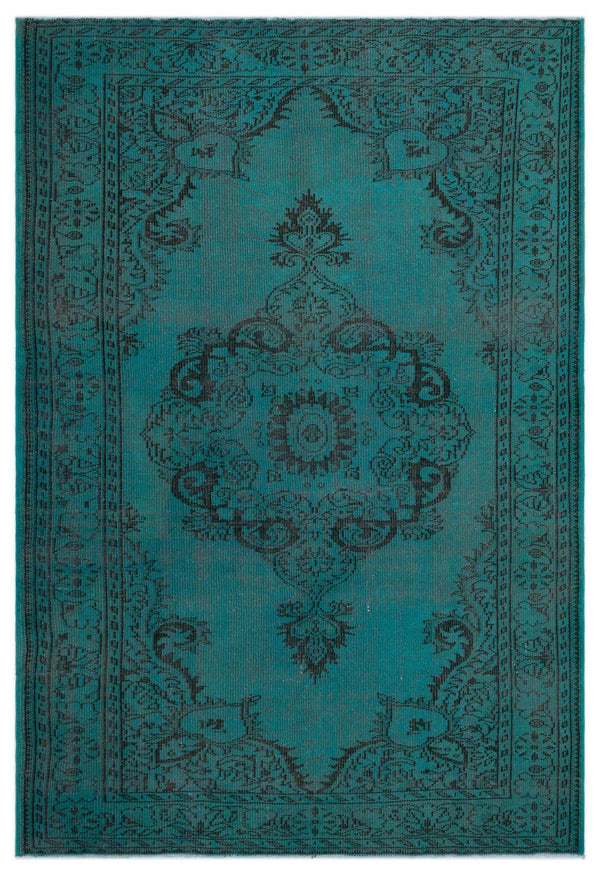Siyah Yeşil Bohem Madalyonlu Yün Halı 177x261