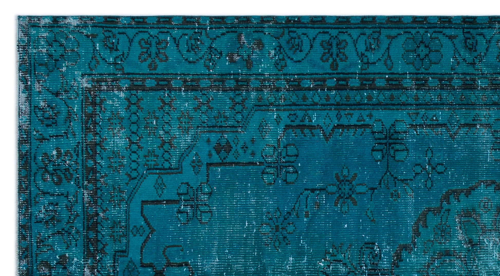 Atina Turkuaz Eskitme Yün El Dokuma Halısı 152 x 283 Apex Unique