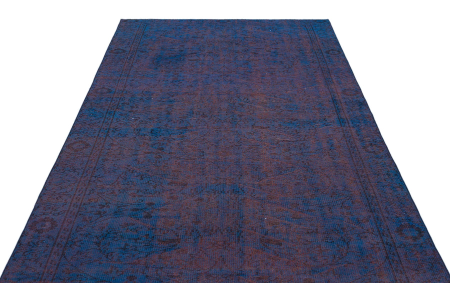 Mavi Anadolu Eskitme Geometrik Yün Halı 164x268 - Özel Seri