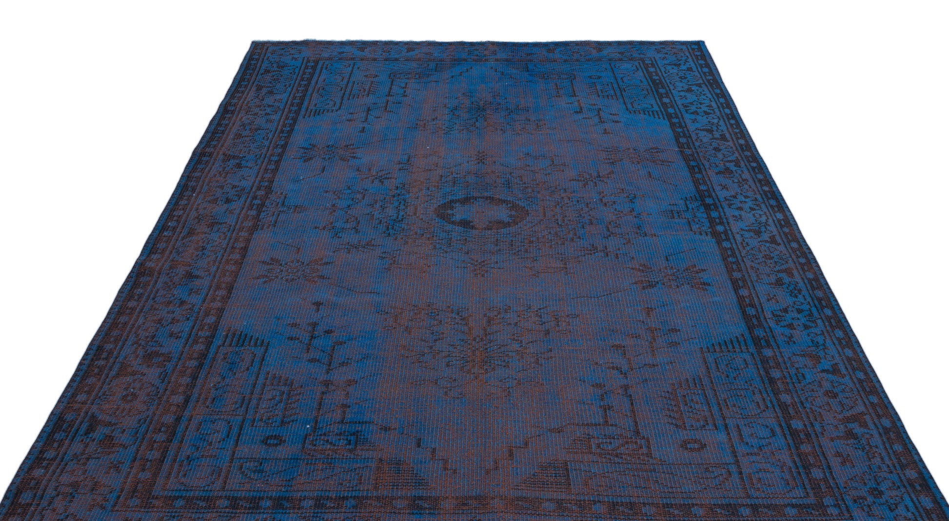 Atina Mavi Eskitme Yün El Dokuma Halısı 192 x 266 Apex Unique