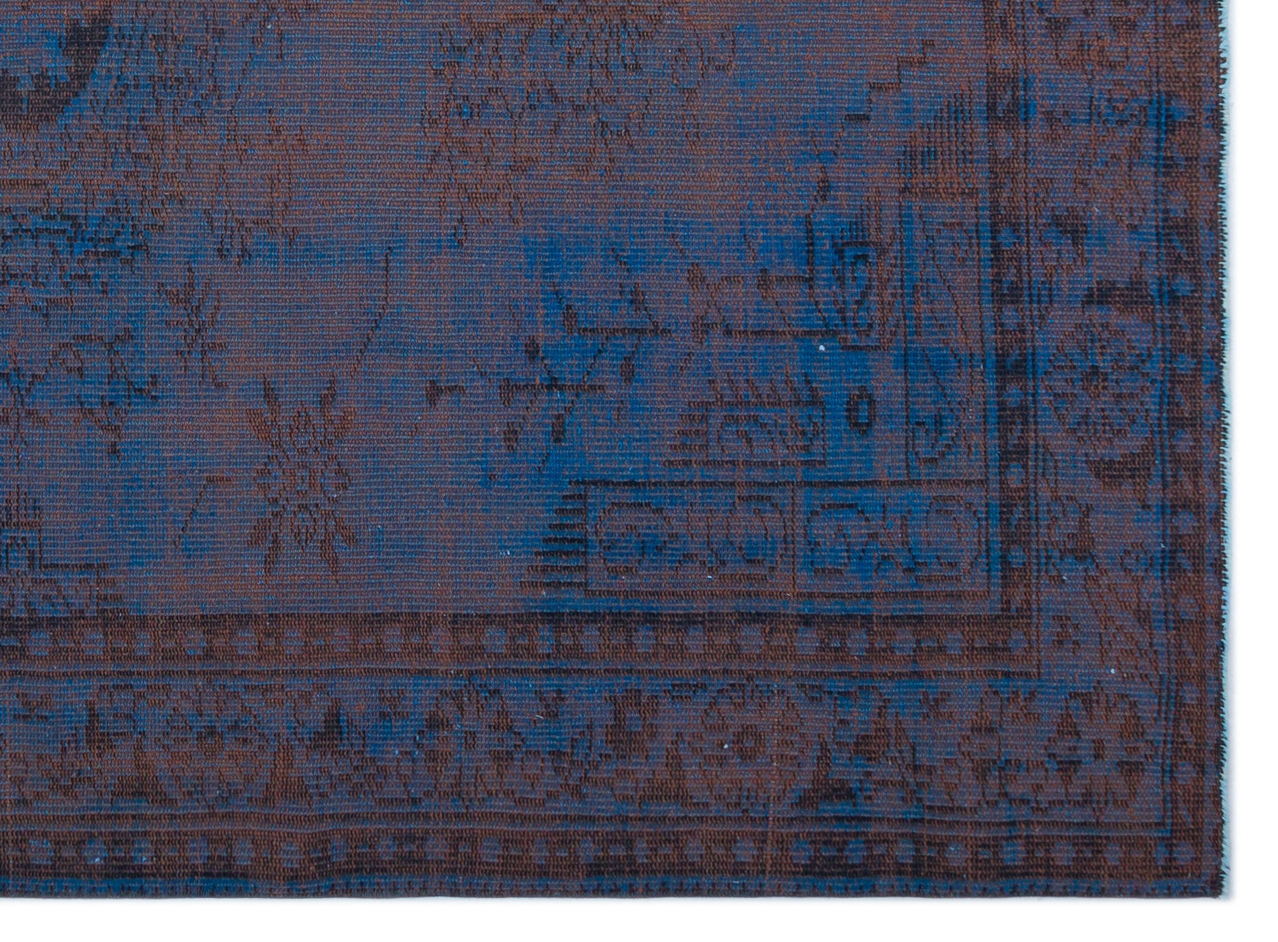 Atina Mavi Eskitme Yün El Dokuma Halısı 192 x 266 Apex Unique