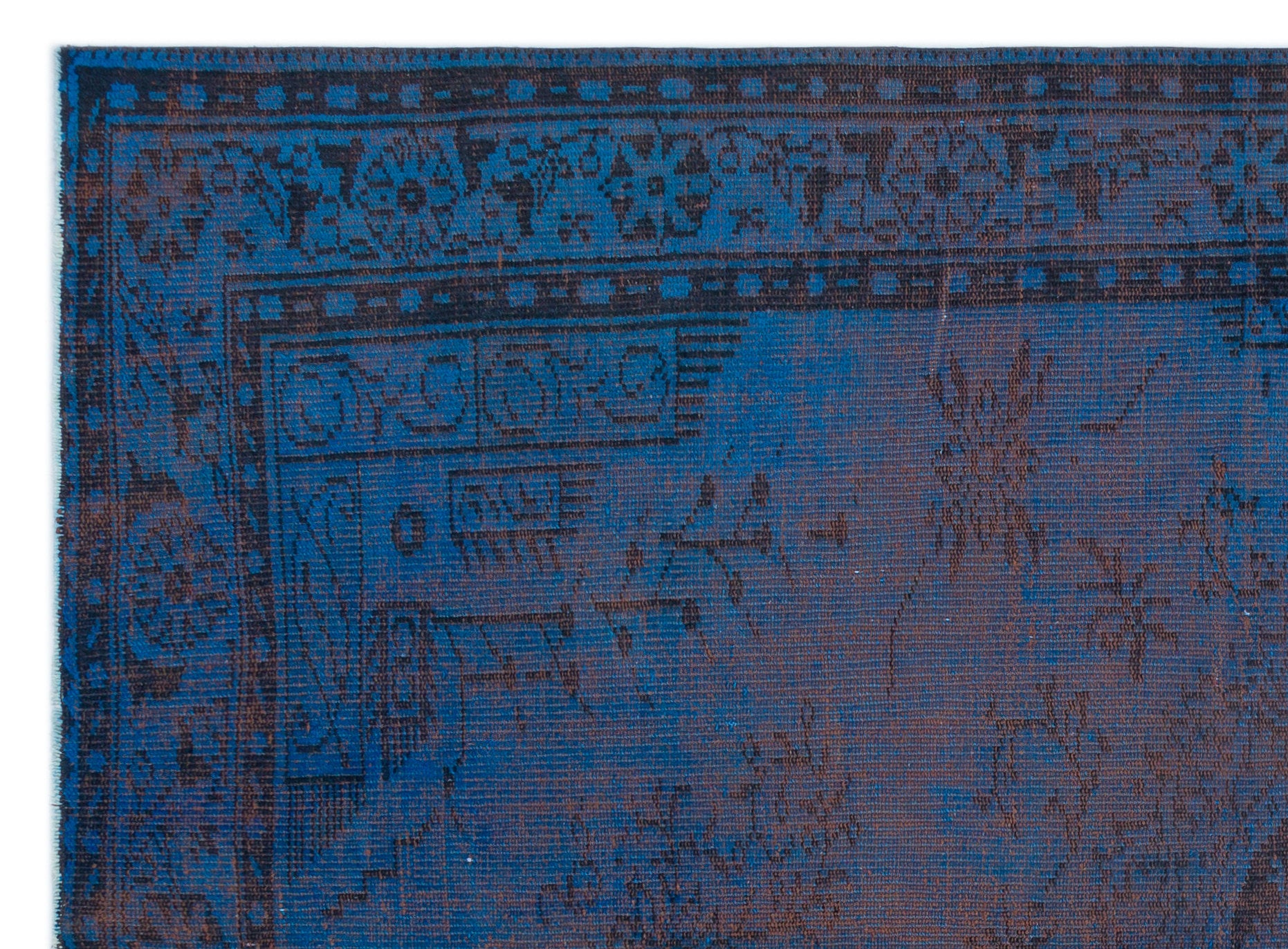 Atina Mavi Eskitme Yün El Dokuma Halısı 192 x 266 Apex Unique