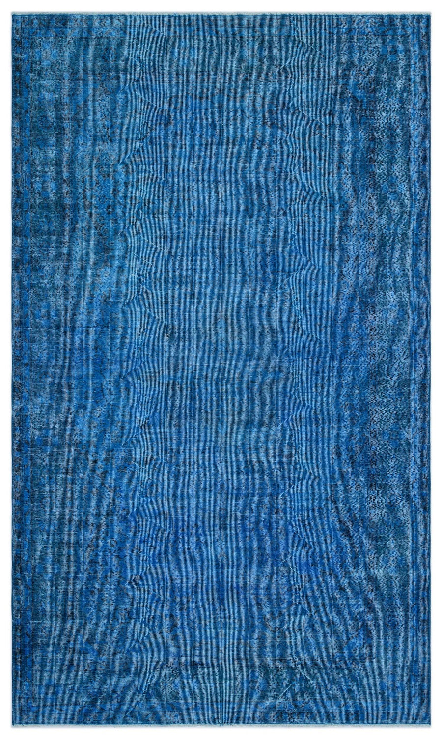 Blue & Grey Abstract Hand-Woven Rug with Non-Slip Back 166x274 cm (5'5" x 9') – in the hallway