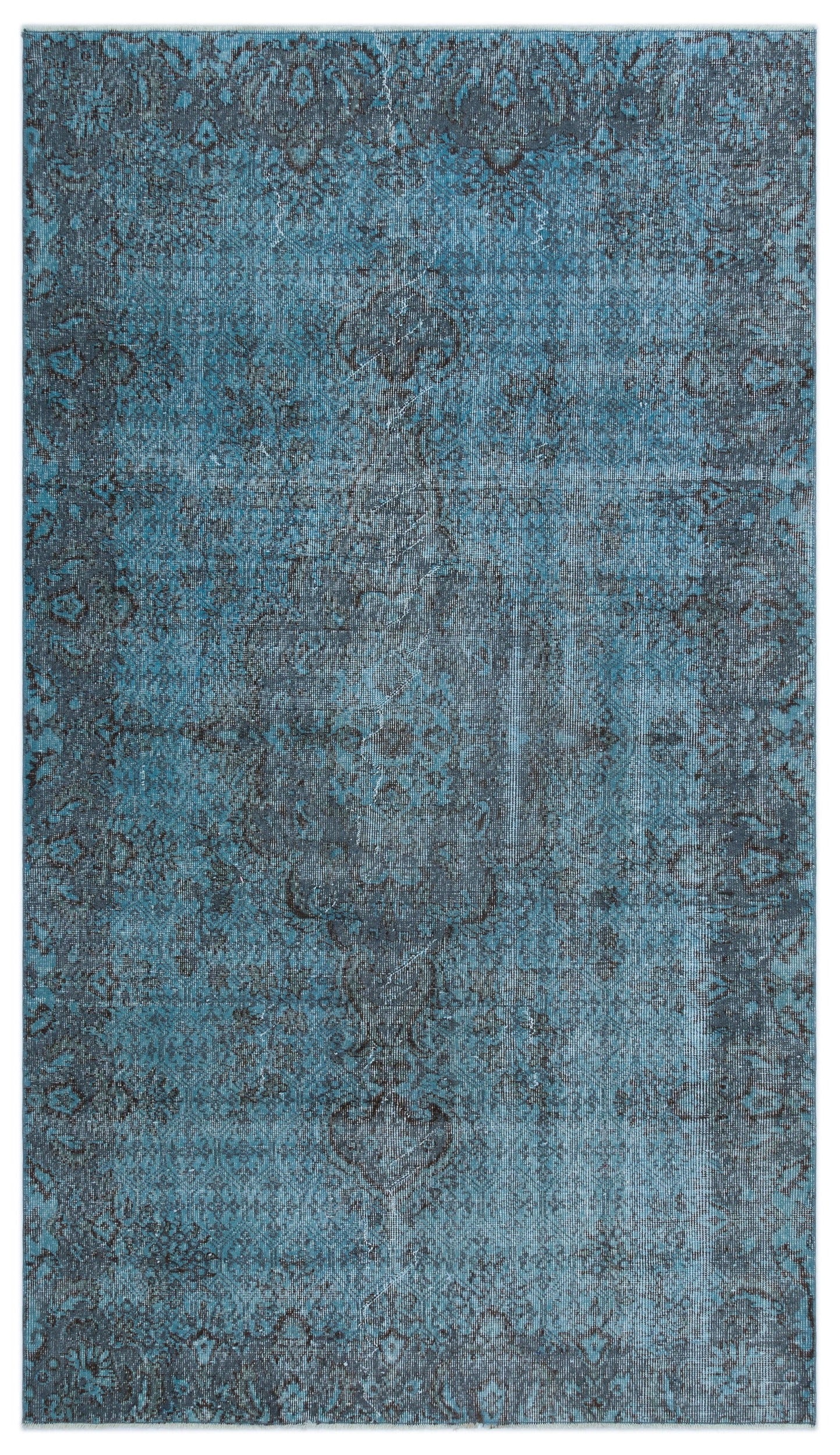 Atina Mavi Eskitme Yün El Dokuma Halısı 150 x 262 Apex Unique