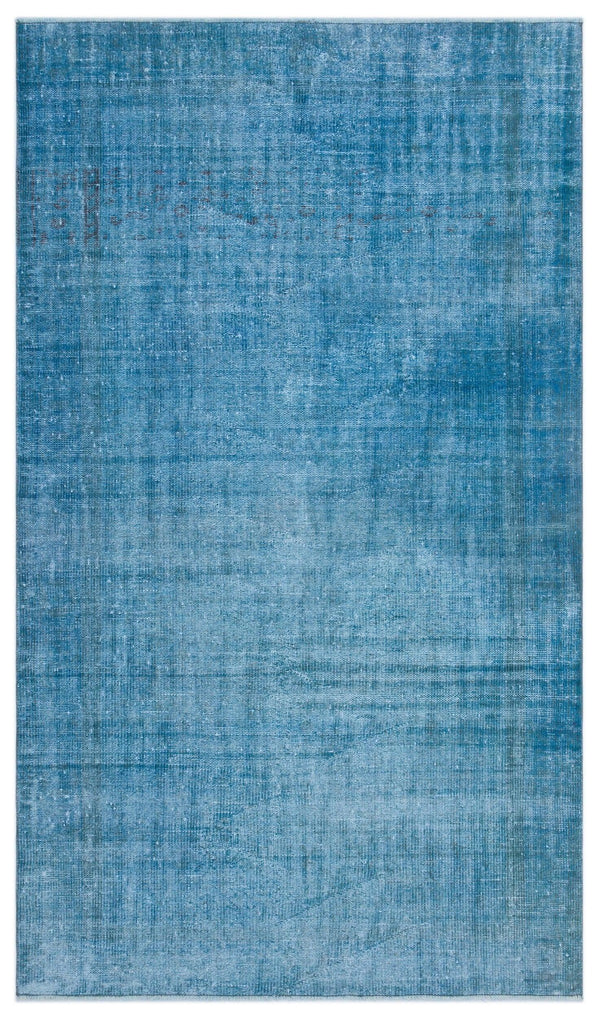 Mavi Anadolu Modern Çiçekli Yün Halı 155x270 - Özel Seri