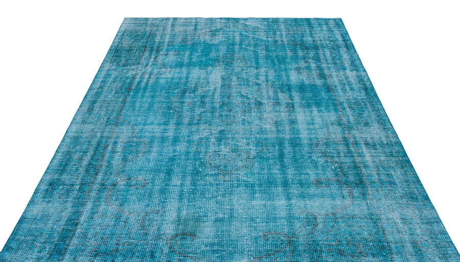 Gri Mavi Bohem Eskitme Yün Halı 185x277