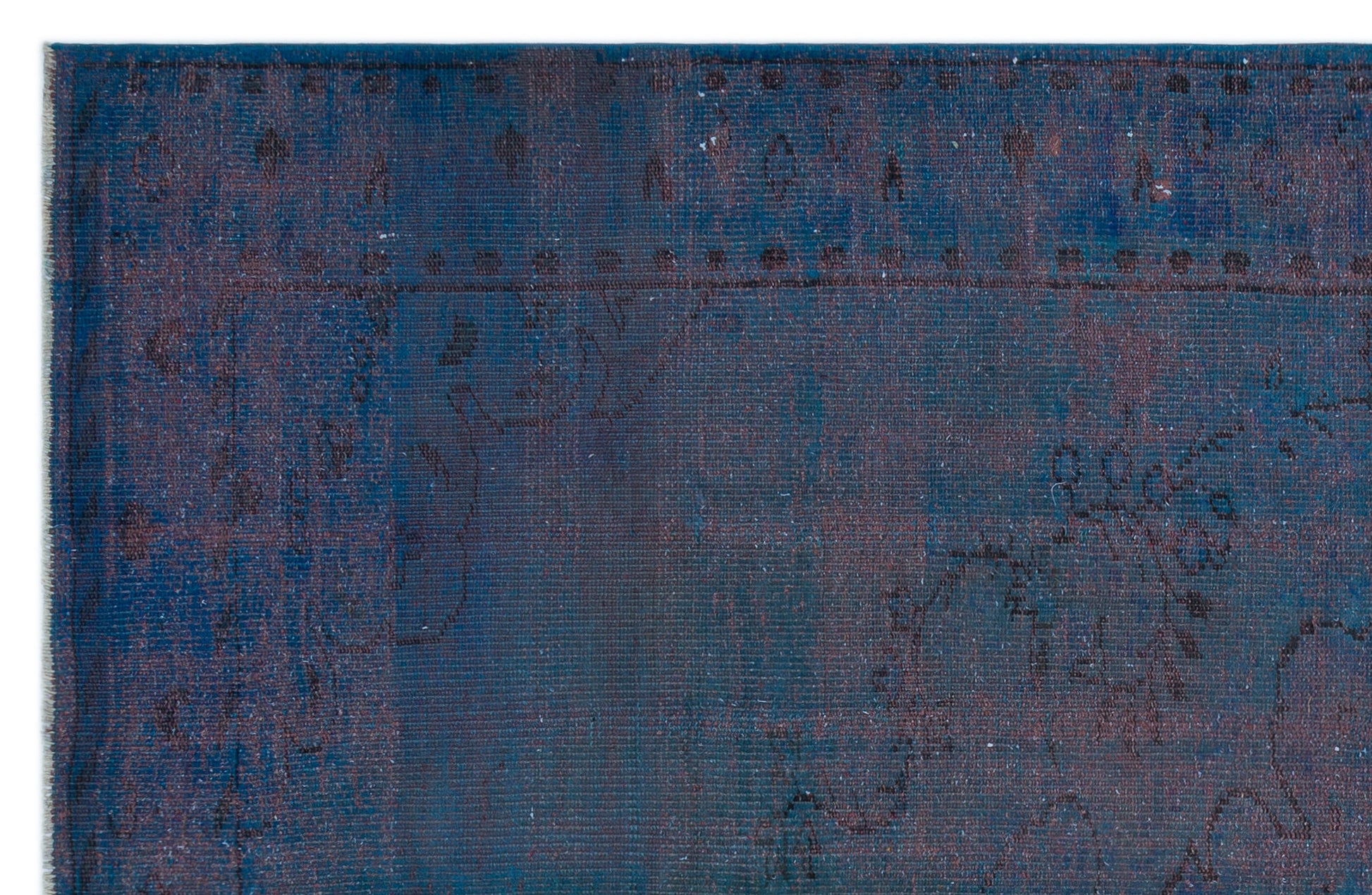 Atina Mavi Eskitme Yün El Dokuma Halısı 190 x 290 Apex Unique