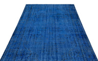 Blauer handgewebter Wollteppich mit abstraktem Muster 170x292 cm