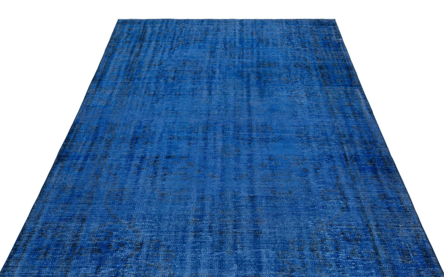 Mavi Anadolu Eskitme Geometrik Yün Halı 170x292 - Özel Seri