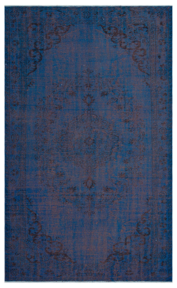 Mavi Anadolu Eskitme Geometrik Yün Halı 168x277 - Özel Seri