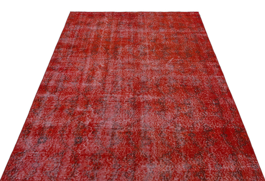 Kırmızı Anadolu Modern Çiçekli Yün Halı 148x278 - Özel Seri