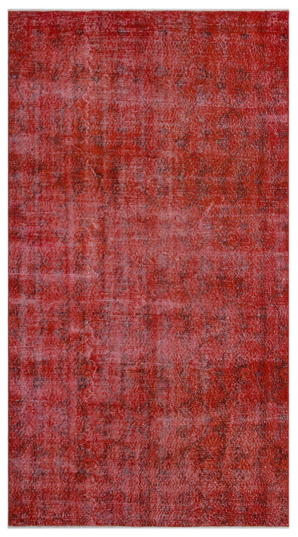 Kırmızı Anadolu Modern Çiçekli Yün Halı 148x278 - Özel Seri