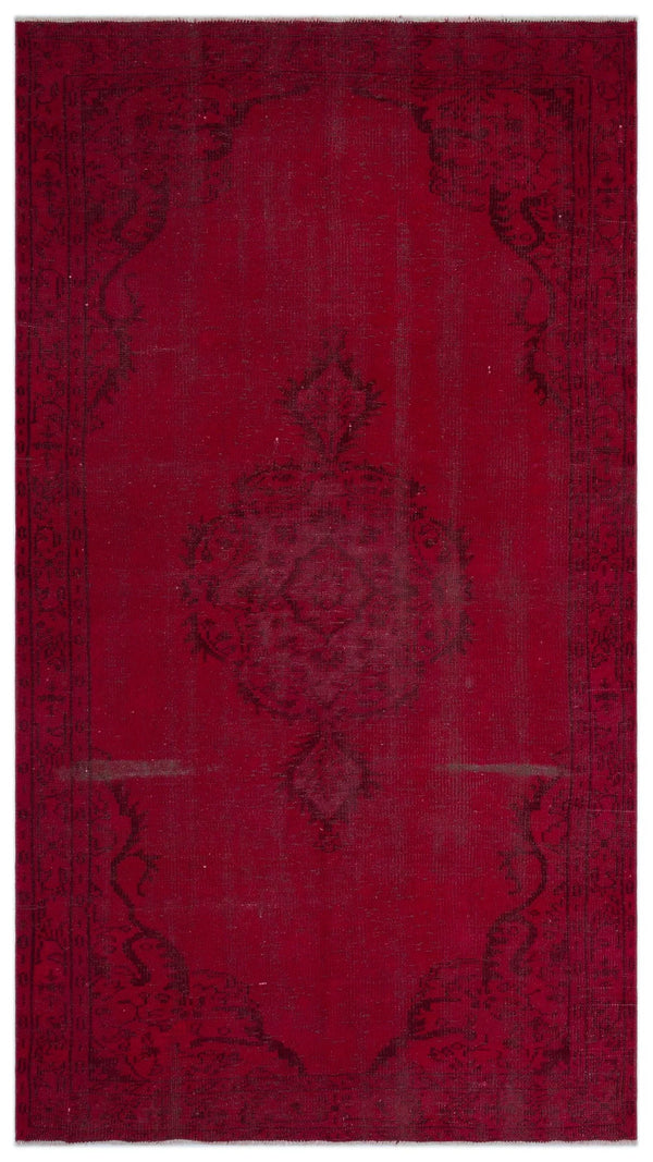 Kırmızı Anadolu Madalyonlu Çiçekli Yün Halı 150x273 - Özel Seri