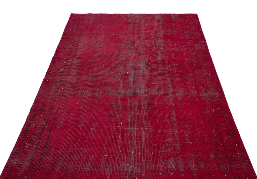 Kırmızı Anadolu Eskitme Geometrik Yün Halı 150x266 - Özel Seri